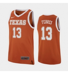 Texas Longhorns Jase Febres Texas Orange Replica Men'S Jersey