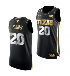 Texas Longhorns Jericho Sims 2021 March Madness Golden Authentic Black Jersey