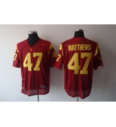 Trojans #47 Red Embroidered NCAA Jersey
