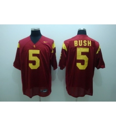 Trojans #5 Reggie Bush Red Embroidered NCAA Jersey