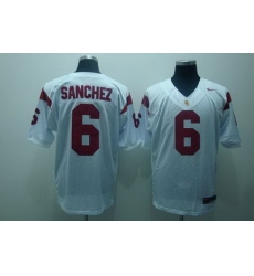 Trojans #6 Mark Sanchez White Embroidered NCAA Jersey