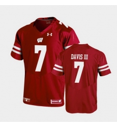 Men Wisconsin Badgers Danny Davis Iii Replica Red Football Jersey
