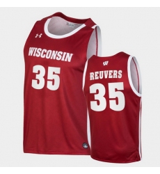 Men Wisconsin Badgers Nate Reuvers Replica Red College Basketball Jersey