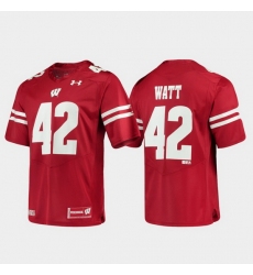 Men Wisconsin Badgers T.J. Watt 42 Red Alumni Football Game Replica Jersey