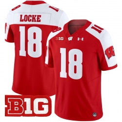 Men Youth Wisconsin Badgers 18 Braedyn Locke Red Alternate 2024 Vapor Limited Jersey All Stitched