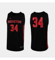 Men Houston Cougars Black Replica College Basketball Jordan Brand Jersey