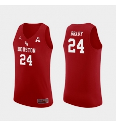 Men Houston Cougars Breaon Brady Red Replica College Basketball Jersey