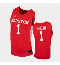 Men Houston Cougars Jamal Shead Replica Red College Basketball Jersey