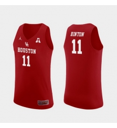 Men Houston Cougars Nate Hinton Red Replica College Basketball Jersey