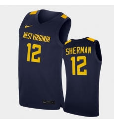 Men West Virginia Mountaineers Taz Sherman Replica Navy College Basketball Jersey