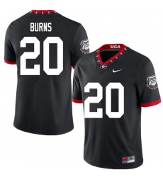 2020 Men #20 Major Burns Georgia Bulldogs Mascot 100th Anniversary College Football Jerseys Sale-Bla