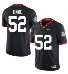 2020 Men #52 Cameron Kinnie Georgia Bulldogs Mascot 100th Anniversary College Football Jerseys Sale-Black