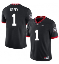 Men #1 Nyland Green Georgia Bulldogs 100th Anniversary College Football Jerseys Sale-100th Black