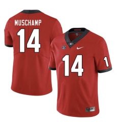 Men #14 Jackson Muschamp Georgia Bulldogs College Football Jerseys Sale-Red