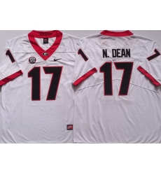 Men #17 Nakobe Dean Georgia Bulldogs College Football Jerseys Sale-white