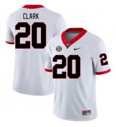 Men #20 Sevaughn Clark Georgia Bulldogs College Football Jerseys Stitched-White