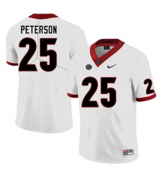 Men #25 Steven Peterson Georgia Bulldogs College Football Jerseys Sale-White
