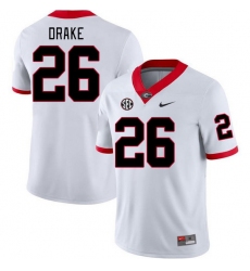 Men #26 Collin Drake Georgia Bulldogs College Football Jerseys Stitched-White