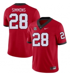 Men #28 Mack Simmons Georgia Bulldogs College Football Jerseys Stitched-Red