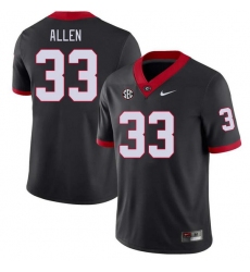 Men #33 C.J. Allen Georgia Bulldogs College Football Jerseys Stitched-Black