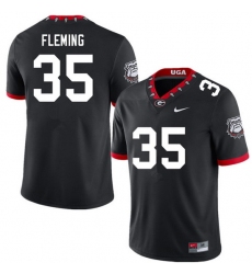 Men #35 Jacob Fleming Georgia Bulldogs College Football Jerseys Sale-100th Anniversary