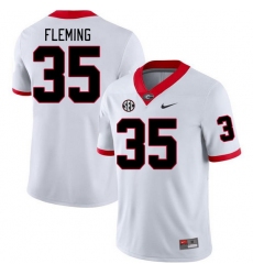 Men #35 Jacob Fleming Georgia Bulldogs College Football Jerseys Stitched-White