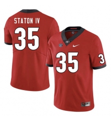 Men #35 John Staton IV Georgia Bulldogs College Football Jerseys Sale-Red