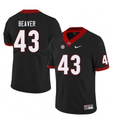 Men #43 Tyler Beaver Georgia Bulldogs College Football Jerseys Sale-Black