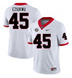 Men #45 Austine Eziukwu Georgia Bulldogs College Football Jerseys Stitched-White