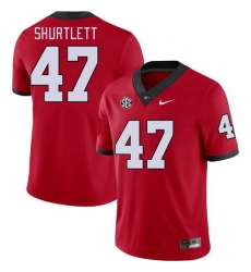 Men #47 Sam Shurtlett Georgia Bulldogs College Football Jerseys Stitched-Red