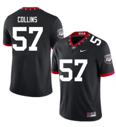 Men #57 Luke Collins Georgia Bulldogs College Football Jerseys Sale-100th Anniversary
