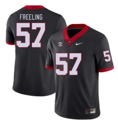 Men #57 Monroe Freeling Georgia Bulldogs College Football Jerseys Stitched-Black