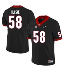 Men #58 Austin Blaske Georgia Bulldogs College Football Jerseys Sale-Black