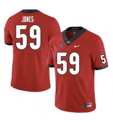 Men #59 Broderick Jones Georgia Bulldogs College Football Jerseys Sale-Red