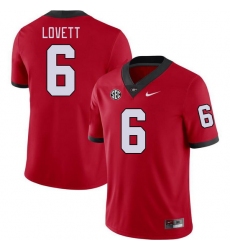 Men #6 Dominic Lovett Georgia Bulldogs College Football Jerseys Stitched-Red