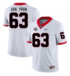 Men #63 Sedrick Van Pran Georgia Bulldogs College Football Jerseys Stitched-White