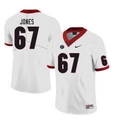 Men #67 Caleb Jones Georgia Bulldogs College Football Jerseys Sale-White
