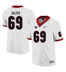 Men #69 Jamaree Salyer Georgia Bulldogs College Football Jerseys white