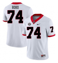 Men #74 Drew Bobo Georgia Bulldogs College Football Jerseys Stitched-White