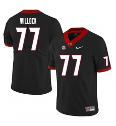 Men #77 Devin Willock Georgia Bulldogs College Football Jerseys Sale-Black