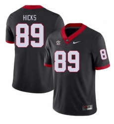 Men #89 Braxton Hicks Georgia Bulldogs College Football Jerseys Stitched-Black