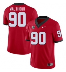 Men #90 Tramel Walthour Georgia Bulldogs College Football Jerseys Stitched-Red