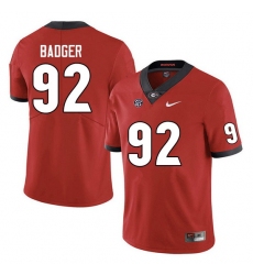 Men #92 Liam Badger Georgia Bulldogs College Football Jerseys Sale-Red Anniversary
