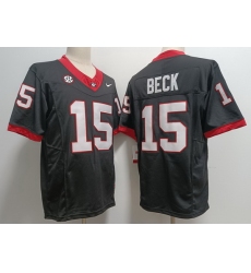 Men Georgia Bulldogs #15 Carson Beck Black 2023 F U S E College Football Jerseys