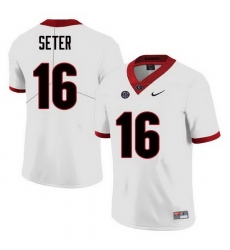 Men Georgia Bulldogs #16 John Seter College Football Jerseys Sale-White