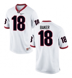 Men Georgia Bulldogs #18 Deandre Baker College Football Jerseys-White
