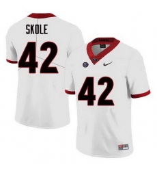 Men Georgia Bulldogs #42 Jake Skole College Football Jerseys Sale-White