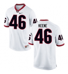 Men Georgia Bulldogs #46 Michael Keene College Football Jerseys-White