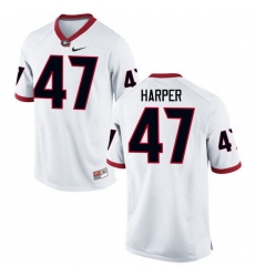 Men Georgia Bulldogs #47 Daniel Harper College Football Jerseys-White