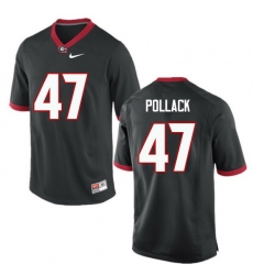 Men Georgia Bulldogs #47 David Pollack College Football Jerseys-Black
